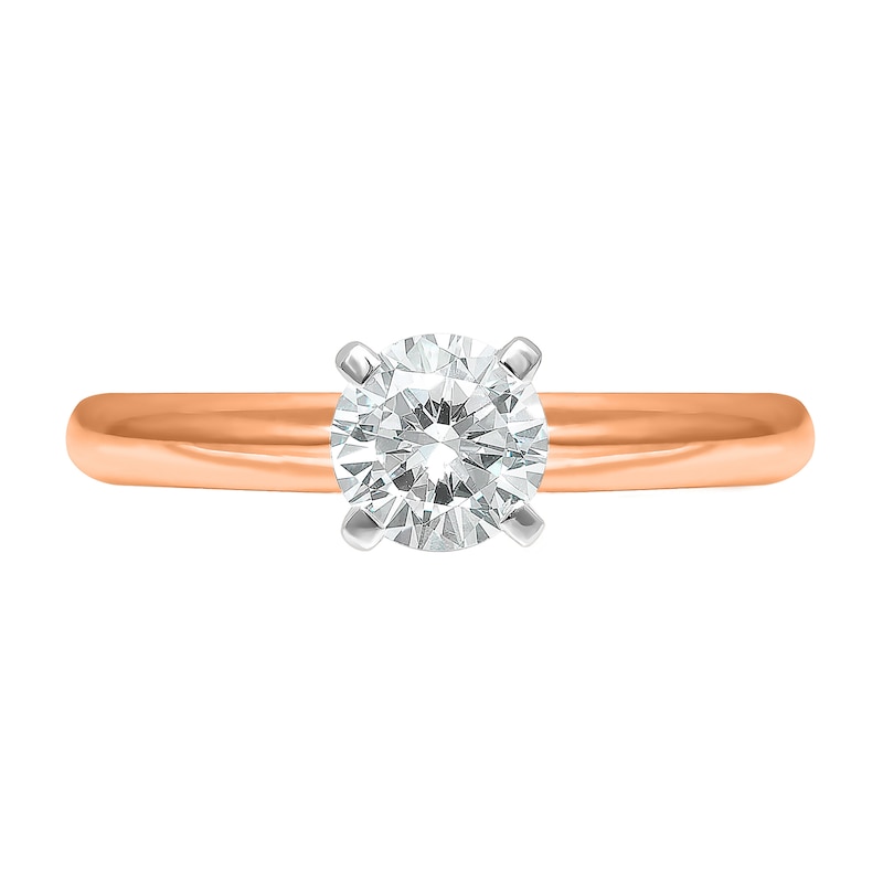 Main Image 3 of 3/4 CT. Diamond Solitaire Engagement Ring in 14K Rose Gold (J/I2) - Size 7