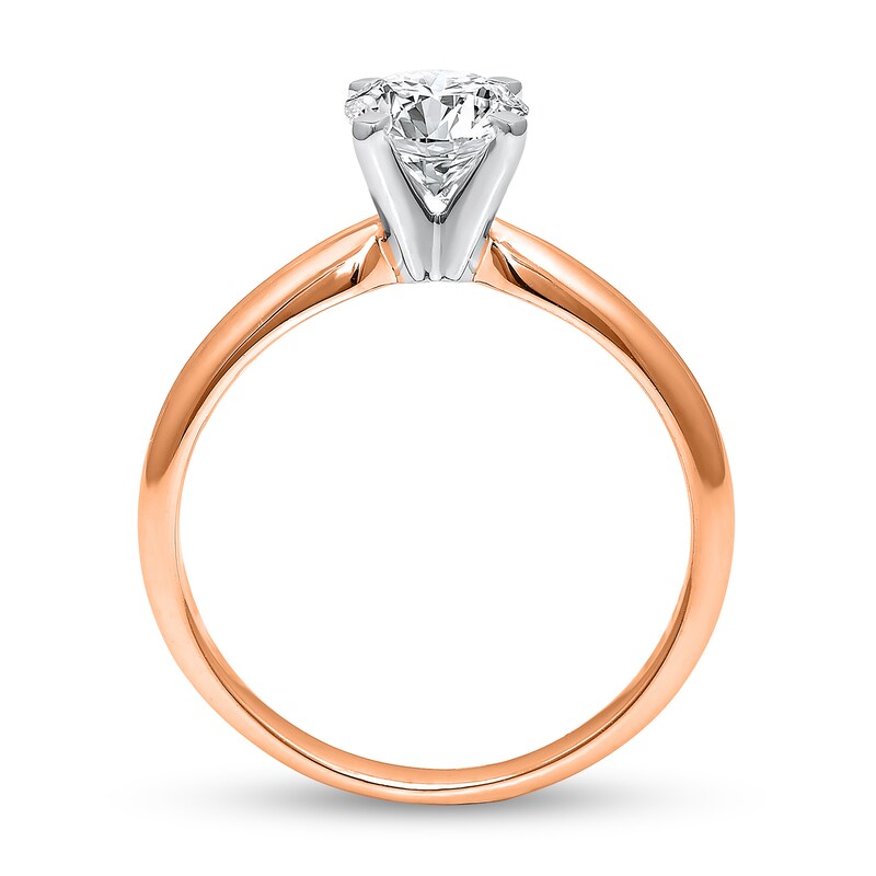 Main Image 2 of 1 CT. Certified Diamond Solitaire Engagement Ring in 14K Rose Gold (J/I2) - Size 7