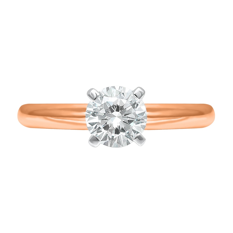 Main Image 3 of 1 CT. Certified Diamond Solitaire Engagement Ring in 14K Rose Gold (J/I2) - Size 7