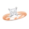 Thumbnail Image 1 of 1 CT. Certified Princess-Cut Diamond Solitaire Engagement Ring in 14K Rose Gold (J/I2) - Size 7