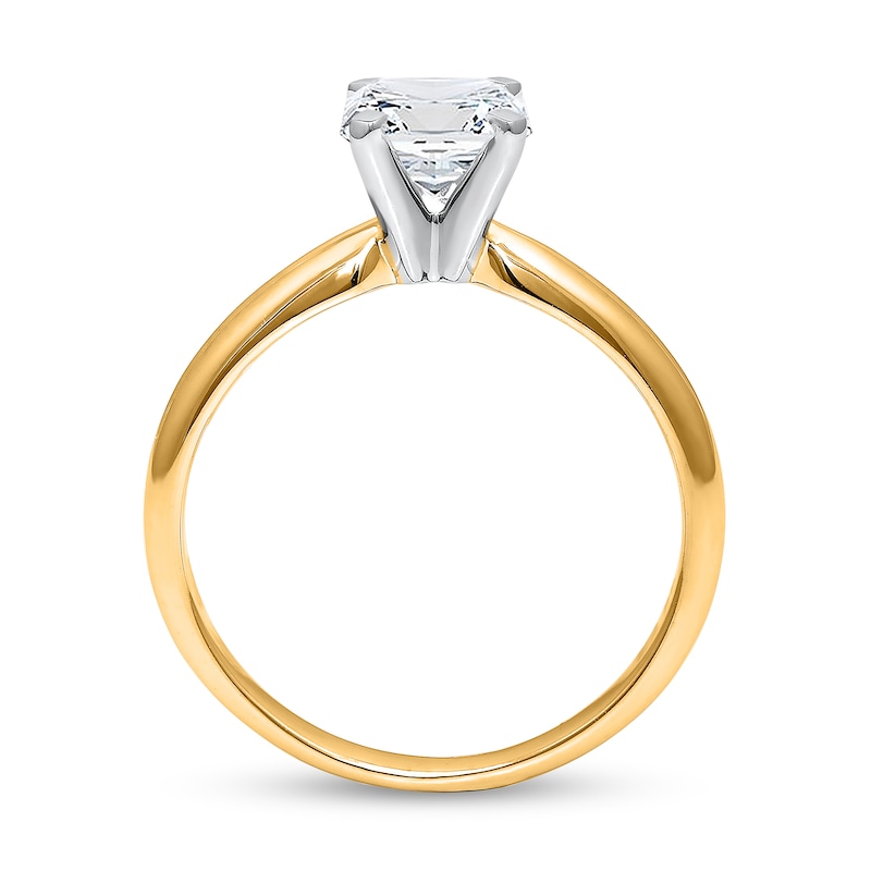 Main Image 2 of 1 CT. Certified Princess-Cut Diamond Solitaire Engagement Ring in 14K Gold (J/I2) - Size 7