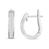 Thumbnail Image 1 of 1 CT. T.W. Princess-Cut Diamond Huggie Hoop Earrings in 14K White Gold