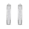 Thumbnail Image 2 of 1 CT. T.W. Princess-Cut Diamond Huggie Hoop Earrings in 14K White Gold