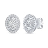 Thumbnail Image 1 of 1 CT. T.W. Oval-Shaped Multi-Diamond Framed Stud Earrings in 14K White Gold