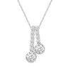 Thumbnail Image 1 of 1 CT. T.W. Diamond Double Drop Pendant in 14K White Gold - 19&quot;