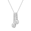 Thumbnail Image 2 of 1 CT. T.W. Diamond Double Drop Pendant in 14K White Gold - 19&quot;