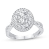 Thumbnail Image 1 of 1-1/4 CT. T.W. Multi-Diamond Oval Framed Engagement Ring in 14K White Gold