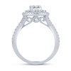 Thumbnail Image 3 of 1-1/4 CT. T.W. Multi-Diamond Oval Framed Engagement Ring in 14K White Gold