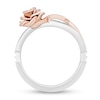 Thumbnail Image 3 of Enchanted Disney Belle 1/6 CT. T.W. Diamond Rose Crossover Ring in Sterling Silver and 10K Rose Gold