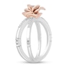 Thumbnail Image 2 of Enchanted Disney Belle 1/4 CT. T.W. Diamond Rose Orbit Split Shank Ring in Sterling Silver and 10K Rose Gold - Size 7