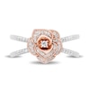 Thumbnail Image 4 of Enchanted Disney Belle 1/4 CT. T.W. Diamond Rose Orbit Split Shank Ring in Sterling Silver and 10K Rose Gold - Size 7