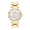 Thumbnail Image 1 of Ladies' Coach Cary Crystal Accent Motif Gold-Tone IP Watch with White Mother-of-Pearl Dial (Model: 14504265)