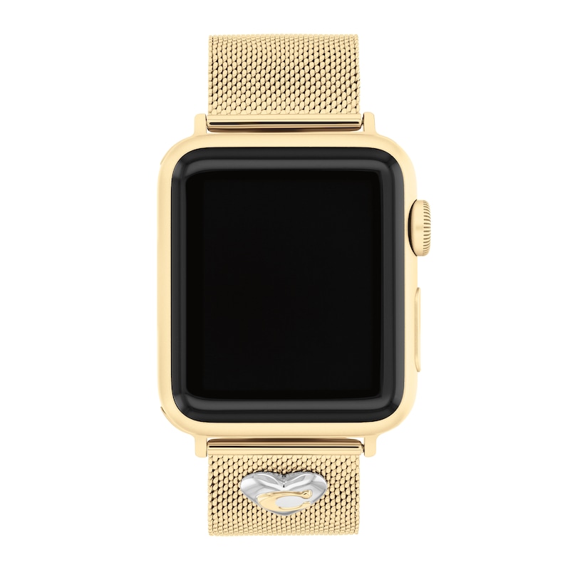 Main Image 2 of Ladies' Coach Apple Straps Gold-Tone Mesh Interchangeable Replacement Band Smart Watch Attachment (Model: 14700255)