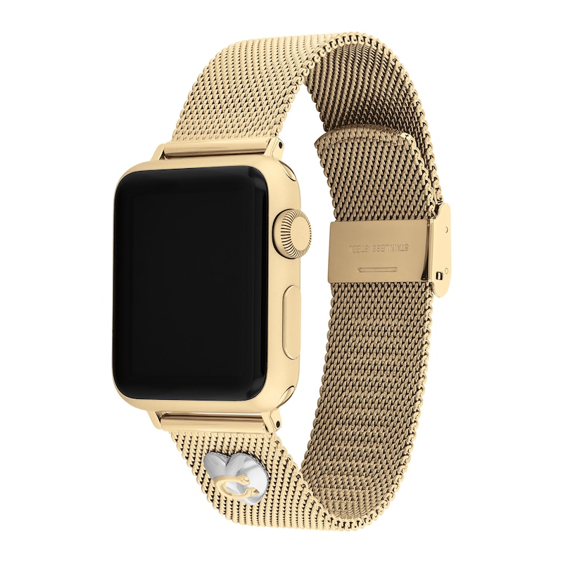 Main Image 3 of Ladies' Coach Apple Straps Gold-Tone Mesh Interchangeable Replacement Band Smart Watch Attachment (Model: 14700255)