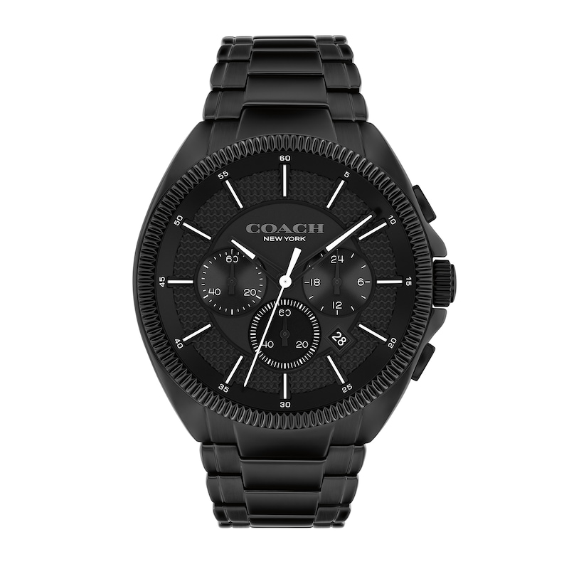 Main Image 1 of Men's Coach Jackson Black IP Chronograph Watch with Black Dial (Model: 14602681)