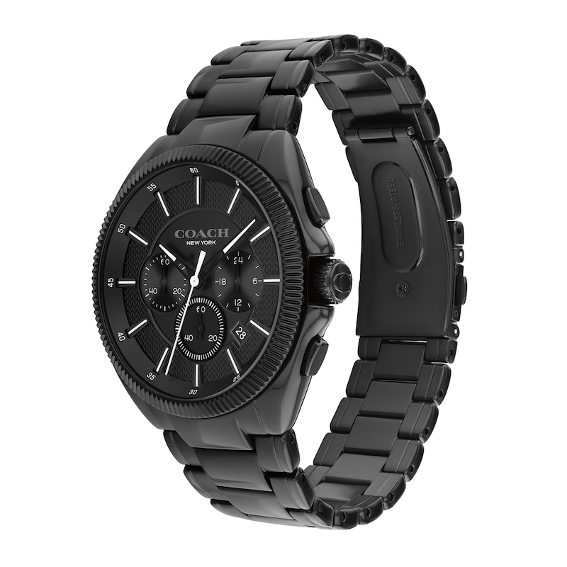 Main Image 2 of Men's Coach Jackson Black IP Chronograph Watch with Black Dial (Model: 14602681)