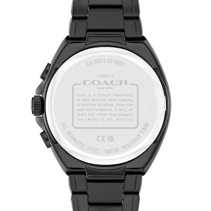 Main Image 3 of Men's Coach Jackson Black IP Chronograph Watch with Black Dial (Model: 14602681)