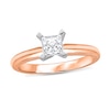 Thumbnail Image 0 of 1/4 CT. Princess-Cut Diamond Solitaire Engagement Ring in 14K Rose Gold (J/I2)