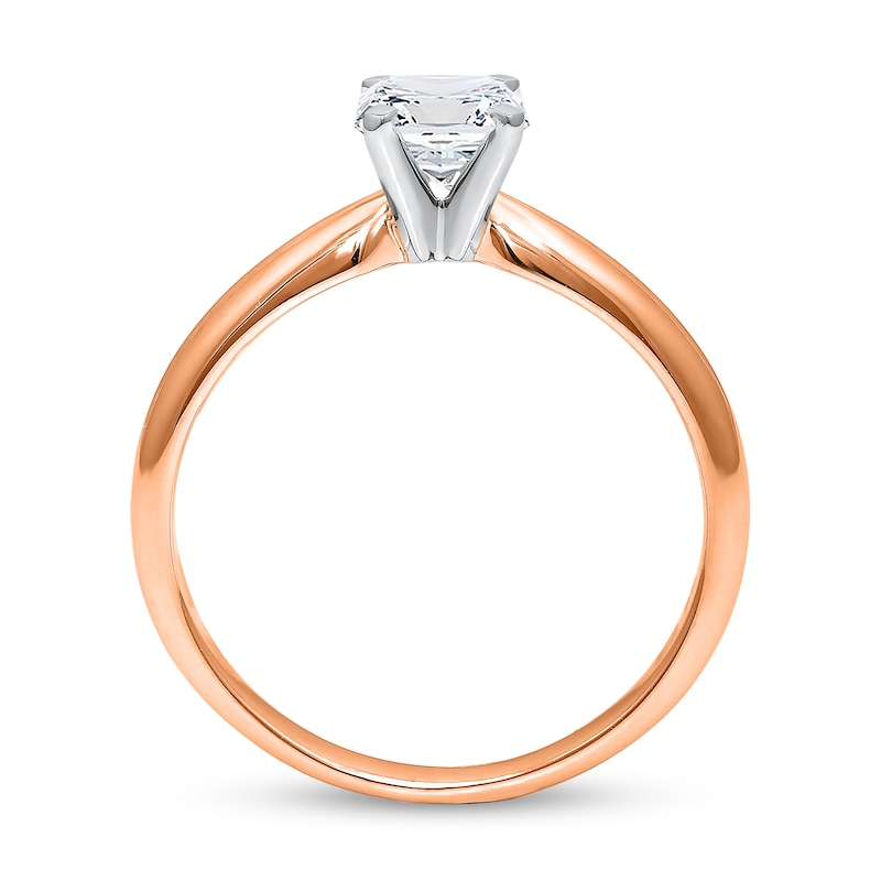 1/4 CT. Princess-Cut Diamond Solitaire Engagement Ring in 14K Rose Gold (J/I2)