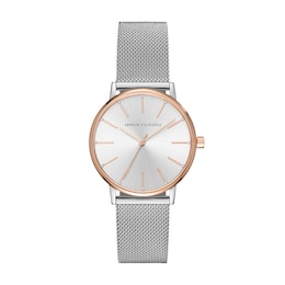 Women’s Armani Exchange Watch with Silver-Tone Dial (Model: AX5537)