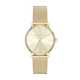 Women’s Armani Exchange Watch with Gold-Tone Dial (Model: AX5536)