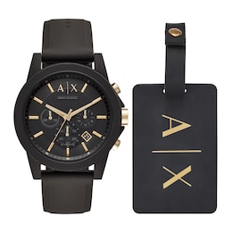 Men’s Armani Exchange Black Watch Gift Set (Model: AX7105)