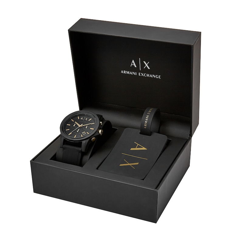 Men’s Armani Exchange Black Watch Gift Set (Model: AX7105)