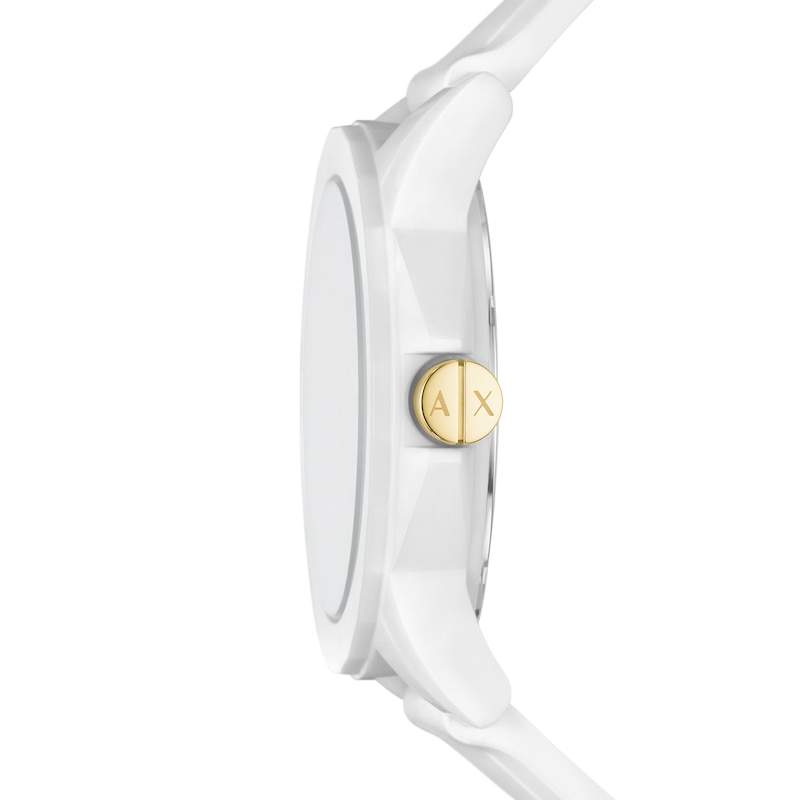Women’s Armani Exchange Lady Banks White Watch Gift Set (Model: AX7126)