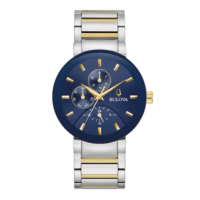 Main Image 1 of Men's Bulova Classic Blue Dial Watch in Two-Tone Stainless Steel (Model 98C148)