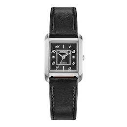 Ladies' Citizen L Bianca Watch in Stainless Steel with Black Leather Strap (Model: EW5600-01E)