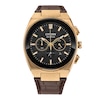 Thumbnail Image 1 of Men's Citizen Axiom Watch in Rose-Tone Stainess Steel with Brown Leather Strap (Model: CA4583-01E)