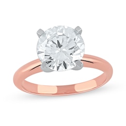 3 CT. Certified Lab-Created Diamond Solitaire Engagement Ring in 14K Rose Gold (F/VS2)