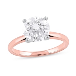 2 CT. Certified Lab-Created Diamond Solitaire Engagement Ring in 14K Rose Gold (F/VS2)