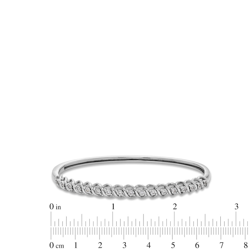 Main Image 3 of 1/4 CT. T.W. Diamond Miracle &quot;S&quot; Link Bangle in Sterling Silver