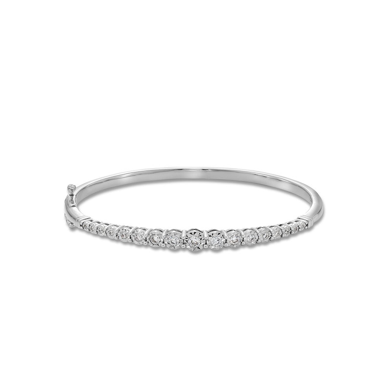 Main Image 1 of 1/2 CT. T.W. Diamond Miracle Graduated Bangle in Sterling Silver