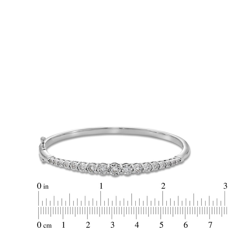 Main Image 3 of 1/2 CT. T.W. Diamond Miracle Graduated Bangle in Sterling Silver