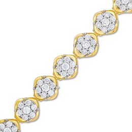 4 CT. T.W. Multi-Diamond Flower Bracelet in 10K Gold