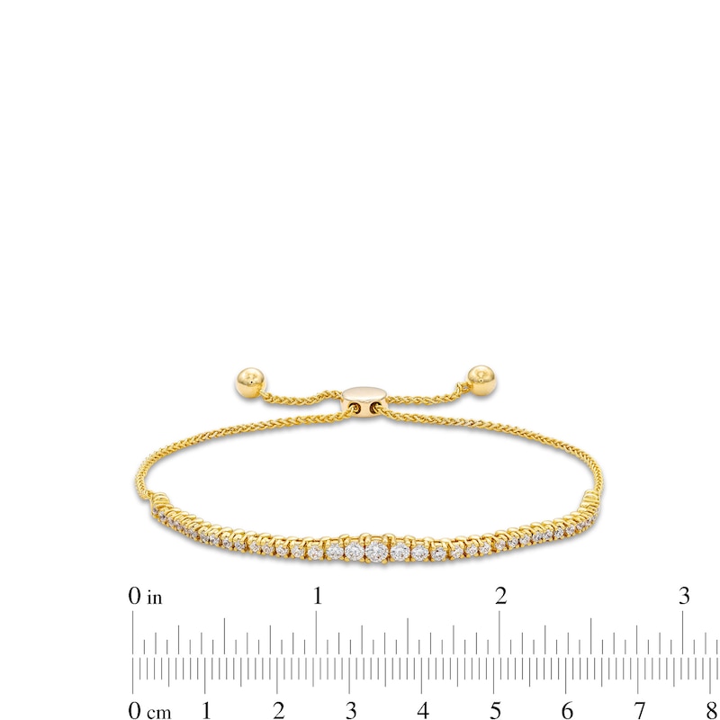 1 CT. T.W. Diamond Graduated Line Bolo Bracelet in 10K Gold - 9.5"