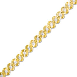 1 CT. T.W. Diamond Sculpted Link Bracelet in 10K Gold - 7.25&quot;