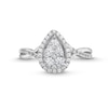 Thumbnail Image 3 of 1/2 CT. T.W. Pear-Shaped Multi-Diamond Frame Twist Shank Engagement Ring in 10K White Gold