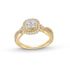 Thumbnail Image 1 of 1/2 CT. T.W. Multi-Diamond Cushion Frame Twist Shank Vintage-Style Engagement Ring in 10K Gold