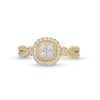 Thumbnail Image 3 of 1/2 CT. T.W. Multi-Diamond Cushion Frame Twist Shank Vintage-Style Engagement Ring in 10K Gold