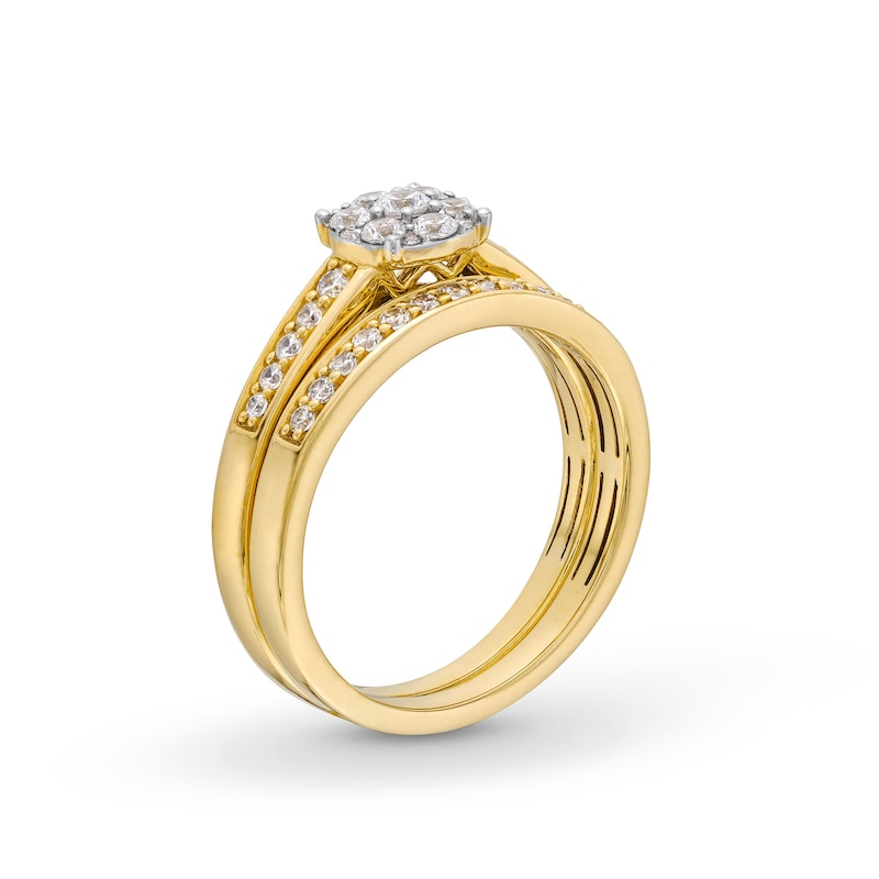 Main Image 2 of 1/2 CT. T.W. Multi-Diamond Bridal Set in 10K Gold