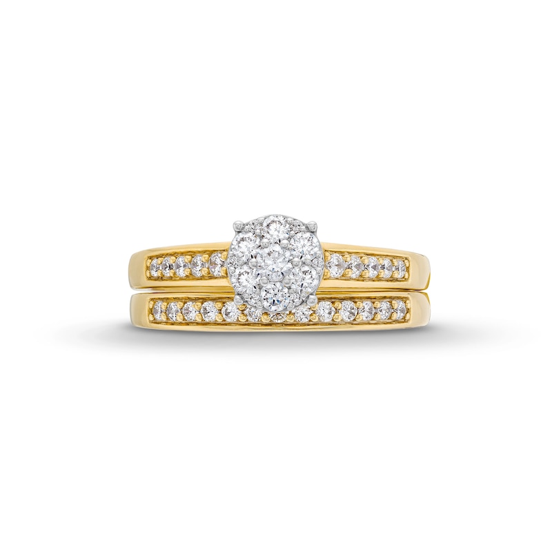 Main Image 3 of 1/2 CT. T.W. Multi-Diamond Bridal Set in 10K Gold