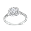 Thumbnail Image 1 of 5/8 CT. T.W. Princess-Cut Diamond Double Cushion Frame Vintage-Style Engagement Ring in 14K White Gold