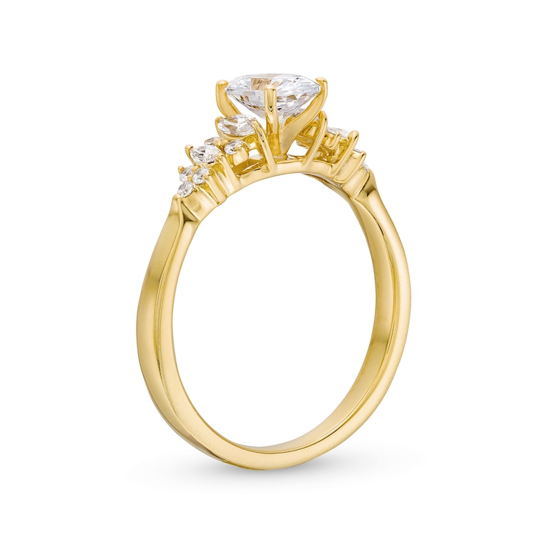 Main Image 3 of 7/8 CT. T.W. Oval and Marquise-Cut Diamond Engagement Ring in 14K Gold