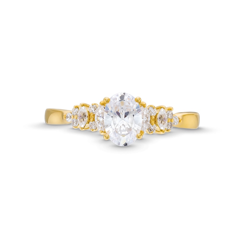 Main Image 4 of 7/8 CT. T.W. Oval and Marquise-Cut Diamond Engagement Ring in 14K Gold