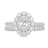 Thumbnail Image 4 of 1-3/4 CT. T.W. Oval Diamond Double Frame Bridal Set in 14K White Gold