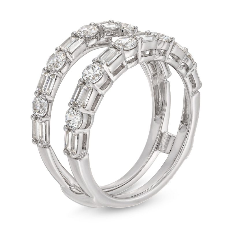 Main Image 2 of 1-3/8 CT. T.W. Baguette and Round Diamond Alternating Solitaire Enhancer in 14K White Gold