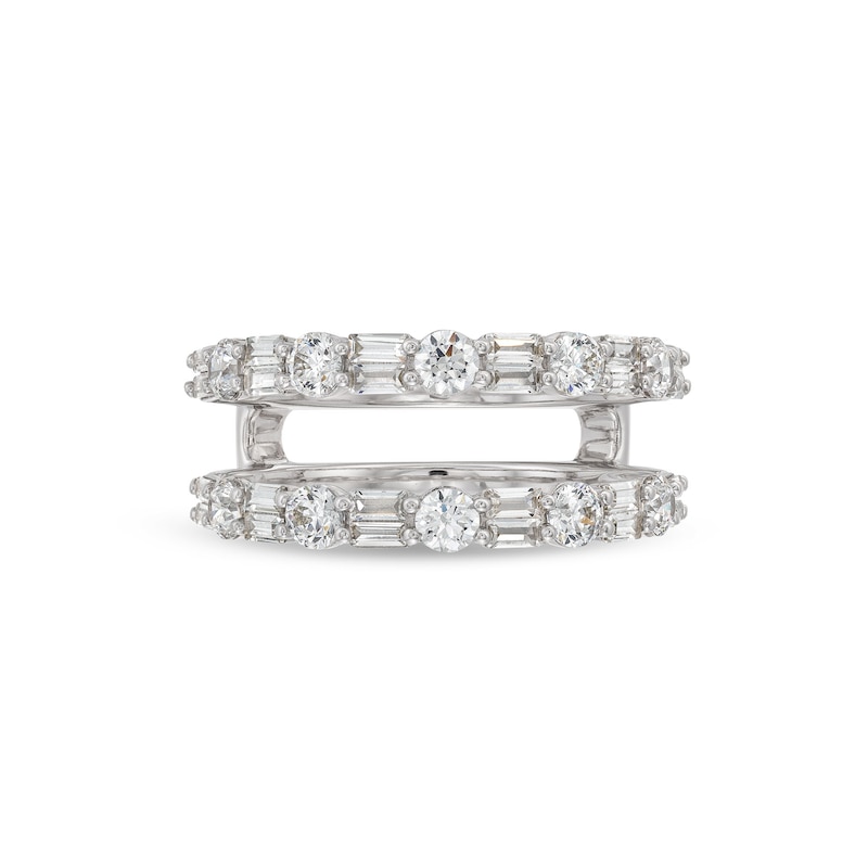 Main Image 3 of 1-3/8 CT. T.W. Baguette and Round Diamond Alternating Solitaire Enhancer in 14K White Gold